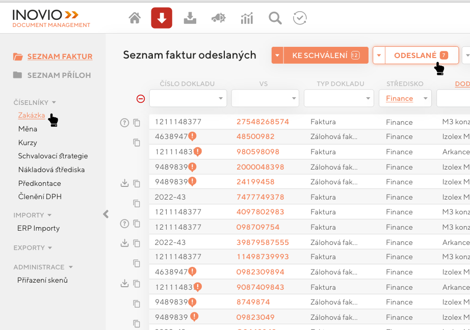 Start elektronického oběhu dokladu Start elektronického oběhu dokladu